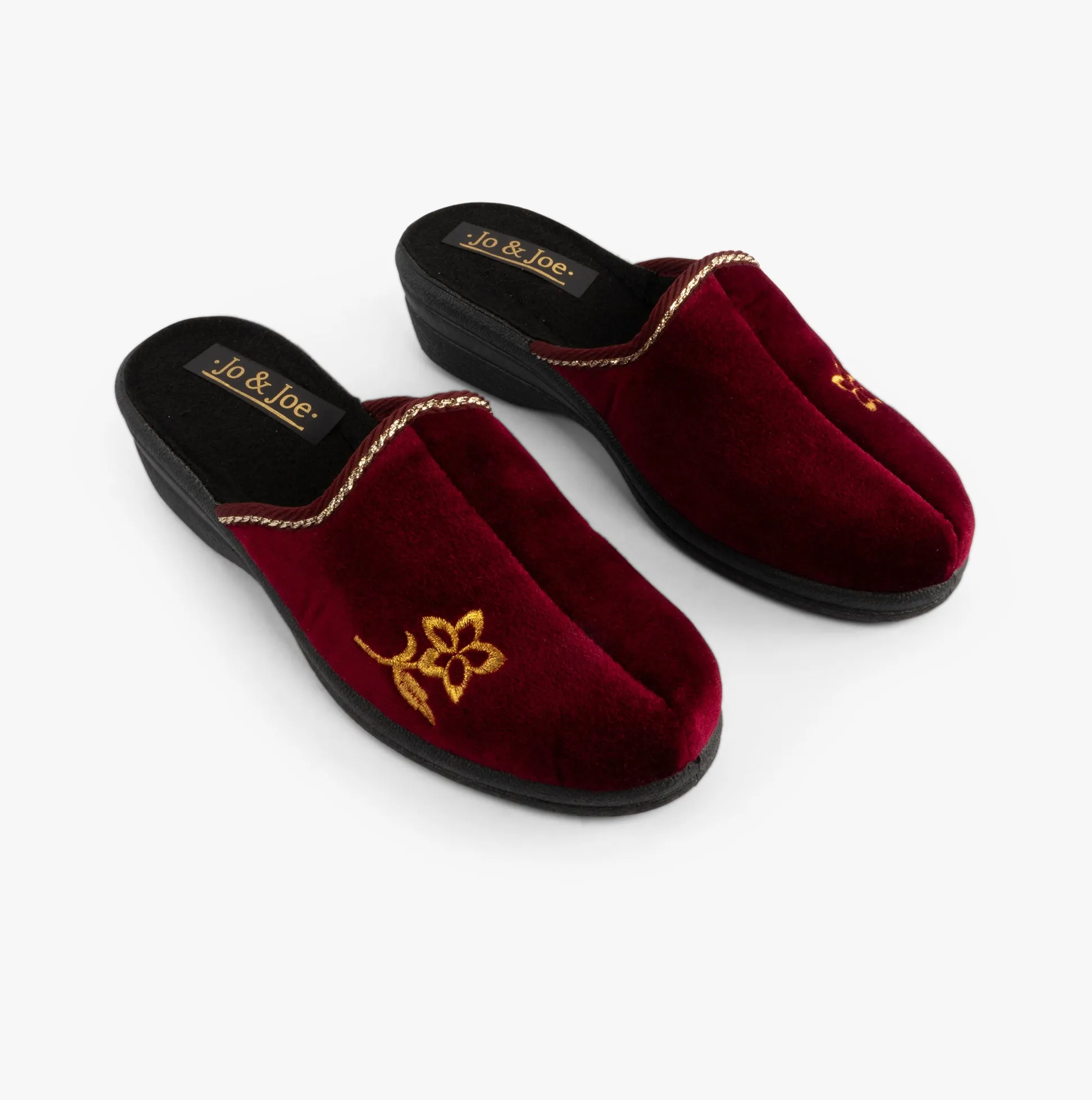 Jo & Joe HELEN Womens Wedge Heel Mule Slippers Burgundy sold by Shuperb product image thumbnail 3