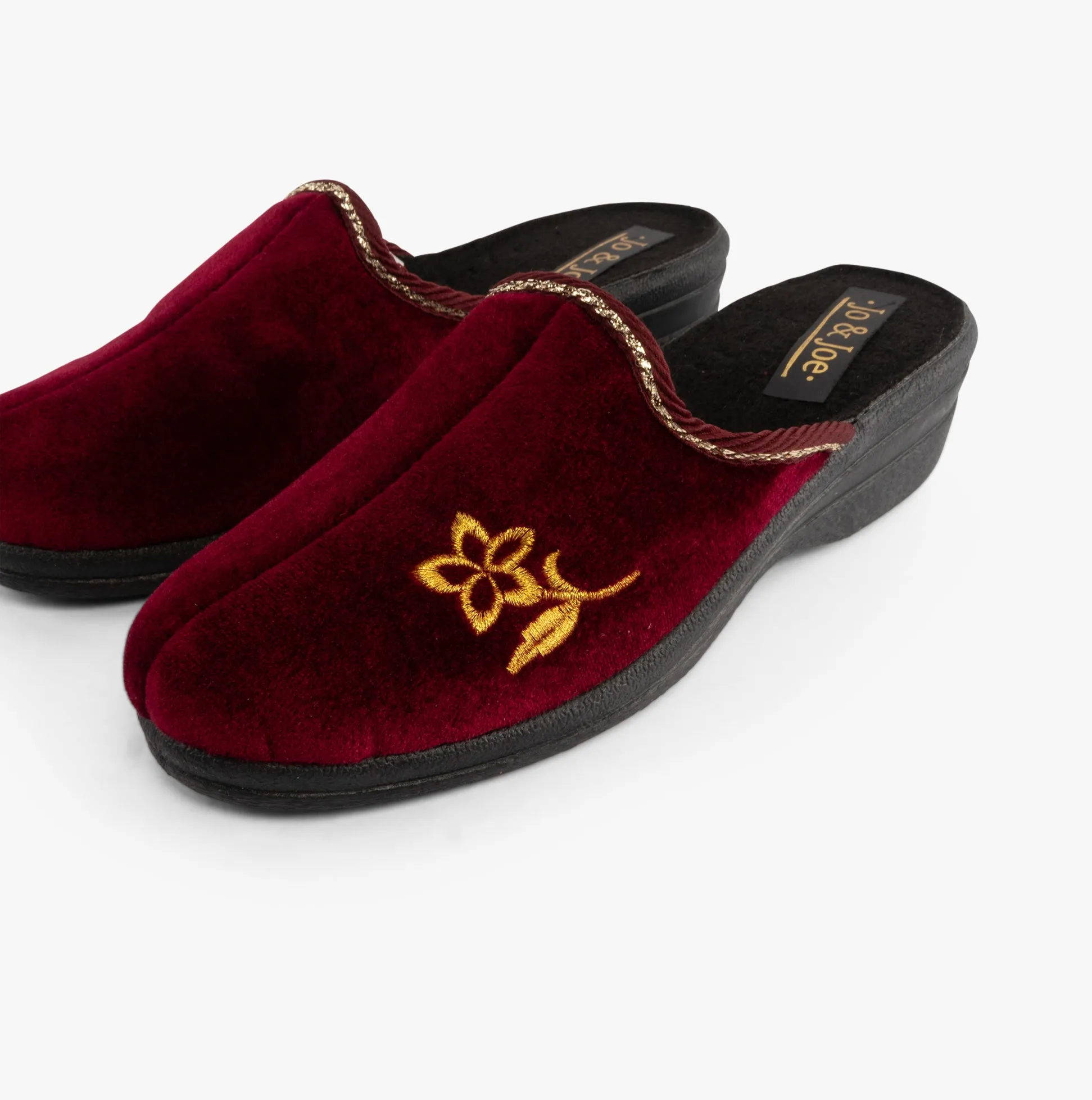 Jo & Joe HELEN Womens Wedge Heel Mule Slippers Burgundy sold by Shuperb product image thumbnail 4