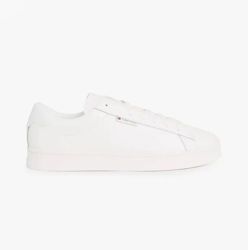 Tommy Hilfiger TJM LEATHER LOW CUPS Mens Trainers Ecru sold by Shuperb