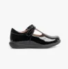 GEOX NAIMARA G B Girls Leather Touch Fasten School Shoes Patent Black sold by Shuperb