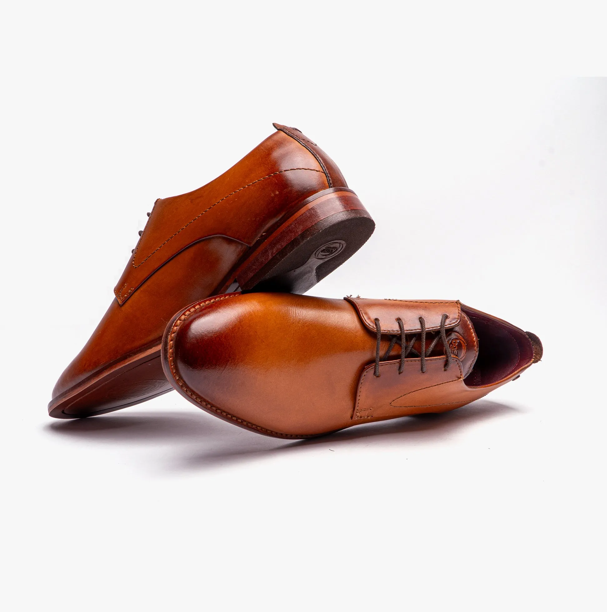 Base London SCRIPT Mens Leather Derby Shoes Tan sold by Shuperb product image thumbnail 4