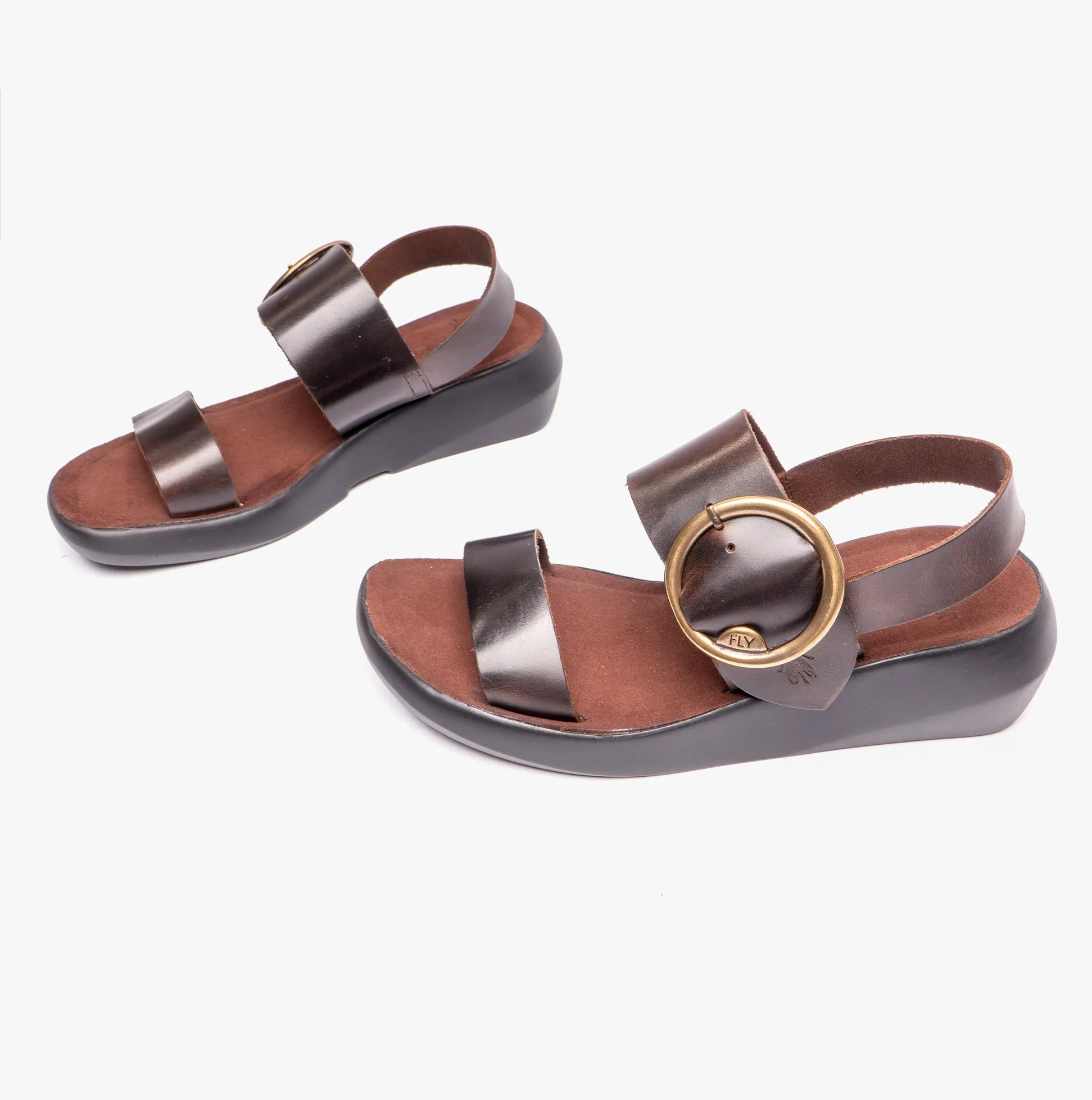 Fly London BANI739FLY Womens Buckle Wedge Sandals Dark Brown sold by Shuperb product image thumbnail 5