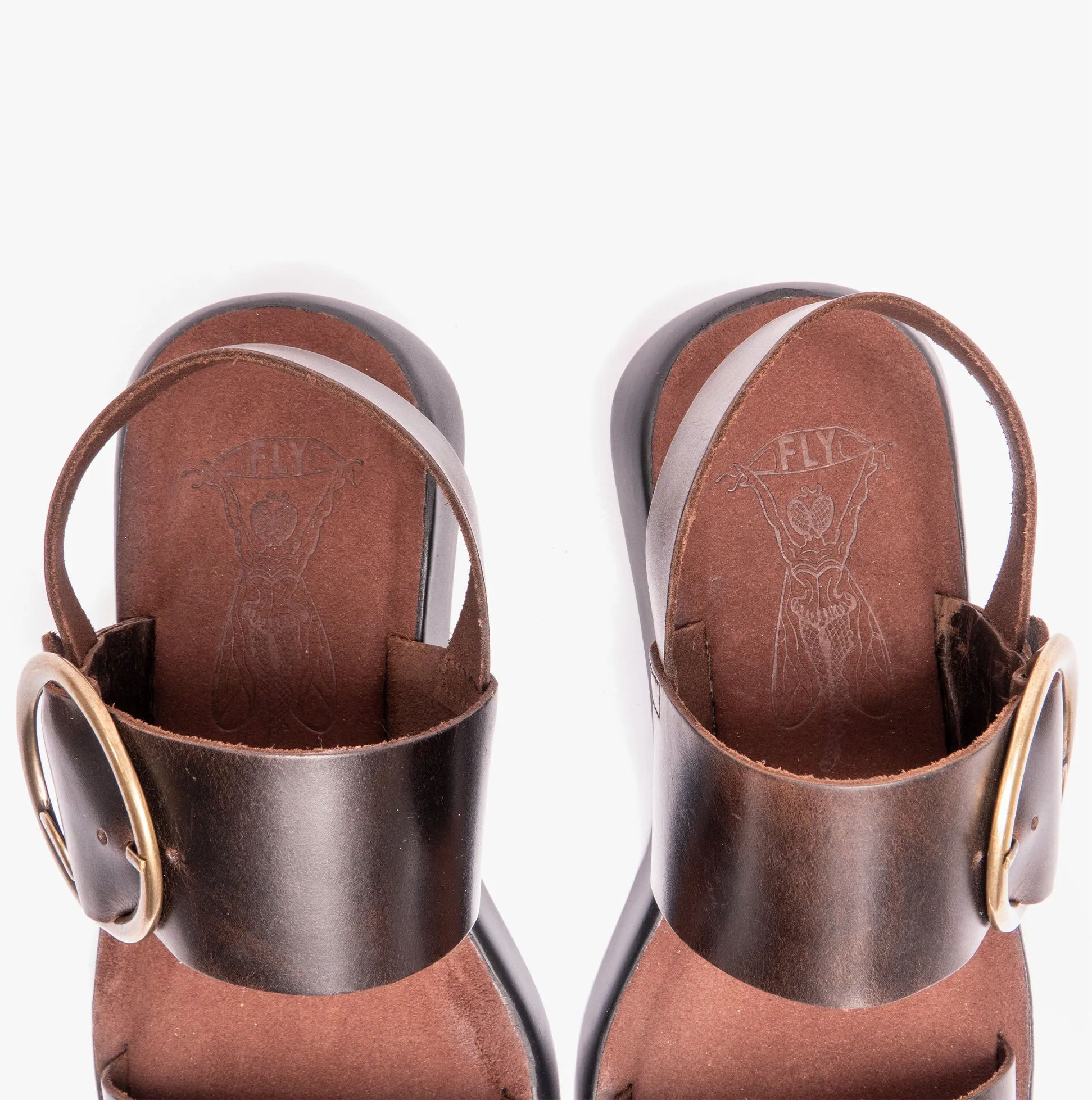 Fly London BANI739FLY Womens Buckle Wedge Sandals Dark Brown sold by Shuperb product image thumbnail 4