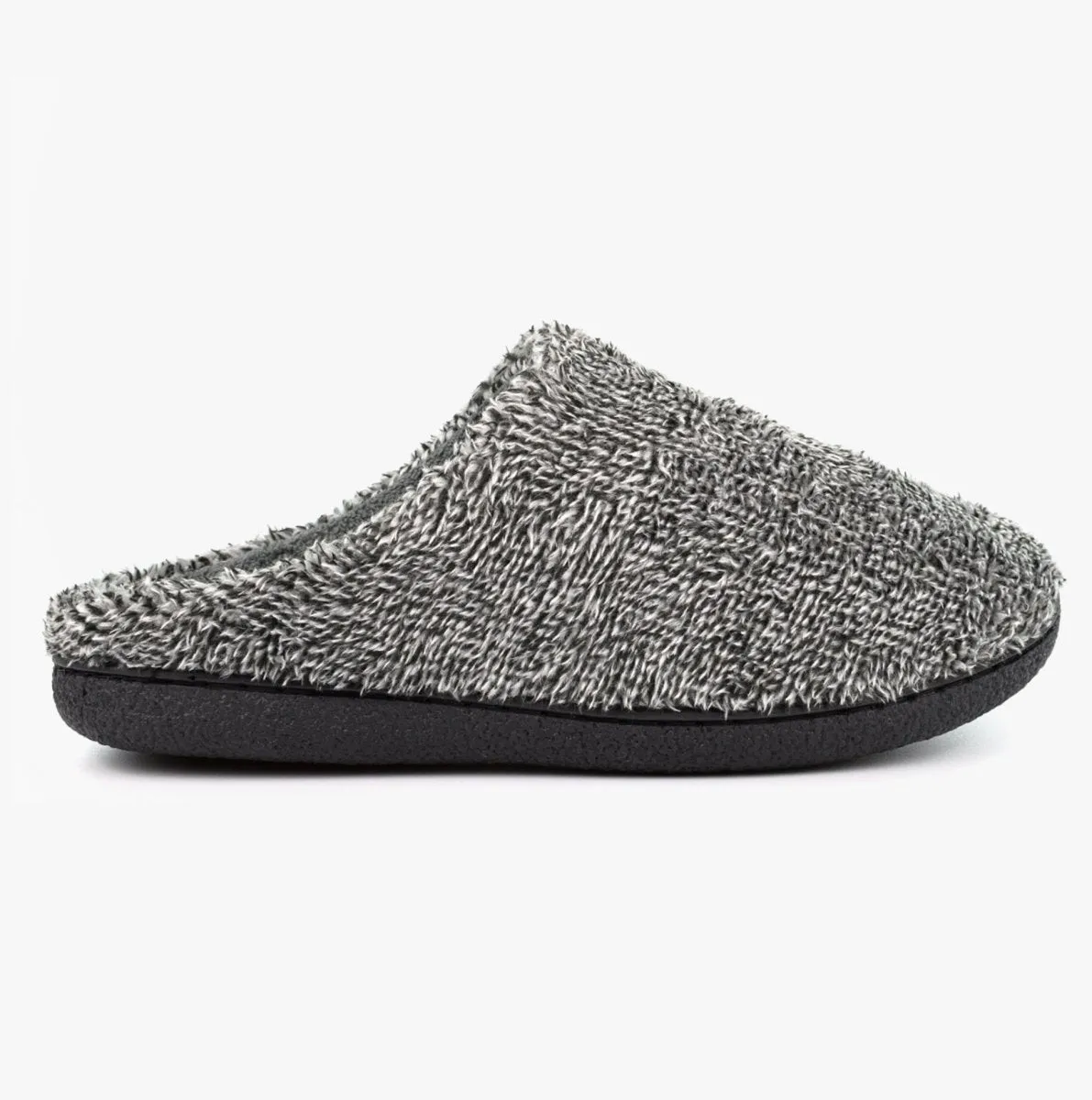 NOAH Mens Plush Velour Mule Slippers Grey sold by Shuperb