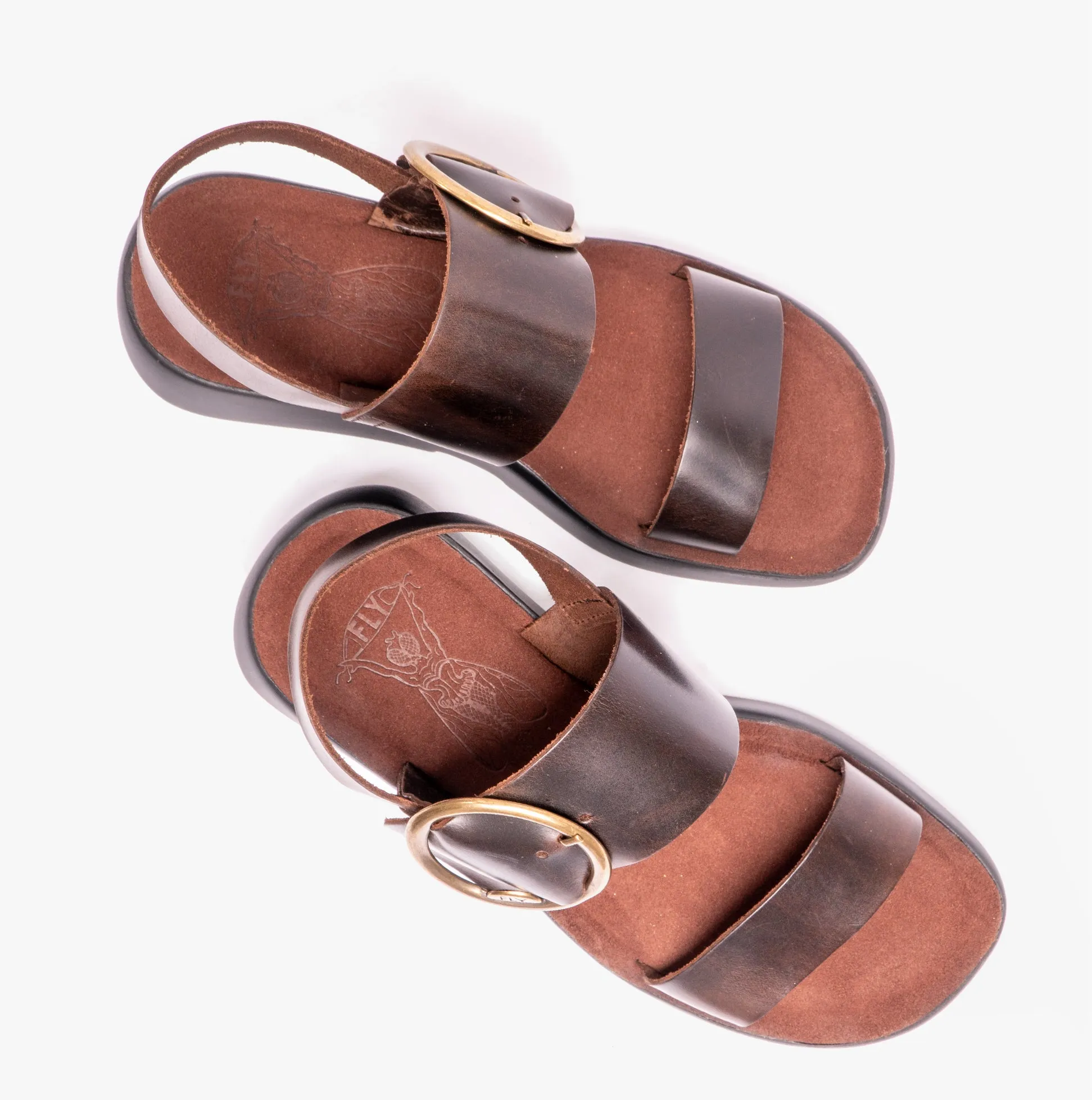 Fly London BANI739FLY Womens Buckle Wedge Sandals Dark Brown sold by Shuperb product image thumbnail 3