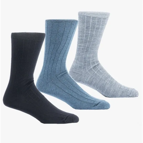 Mens 3 Pack Of Lambswool Blend Socks Navy: One Size sold by Shuperb
