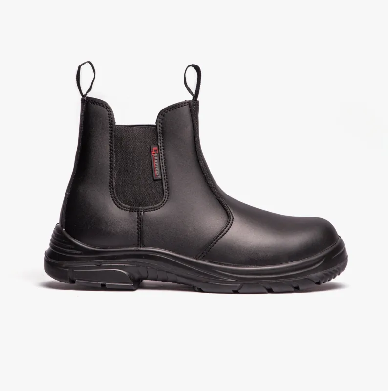Grafters M9502A Mens Leather Super Wide Dealer Safety Boots Black sold by Shuperb