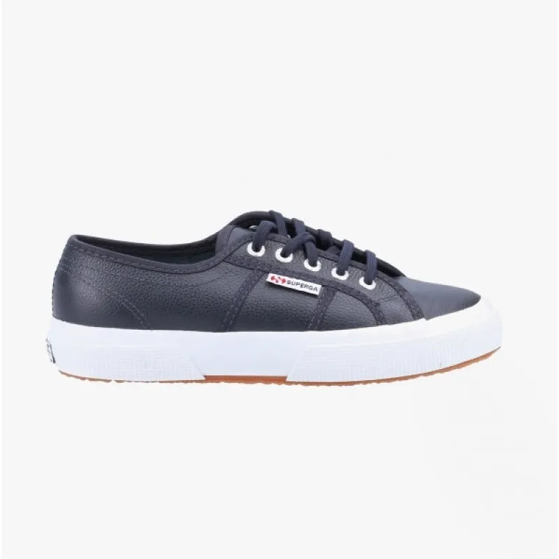 2750 TUMBLED Mens Leather Trainers Blue Navy made by Shuperb