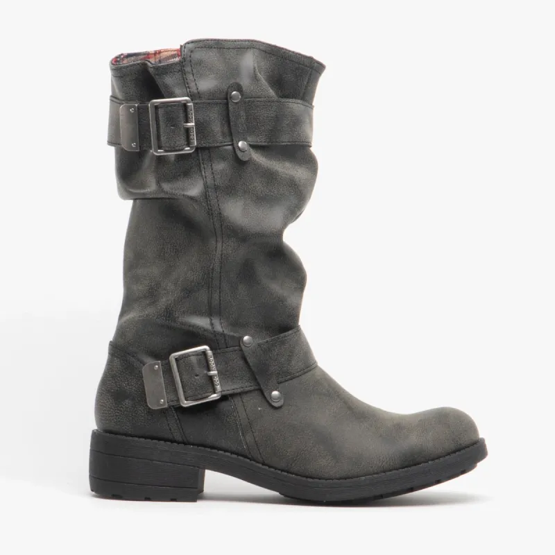 Rocket Dog TRUMBLE Womens Biker Boots Black Galaxy sold by Shuperb