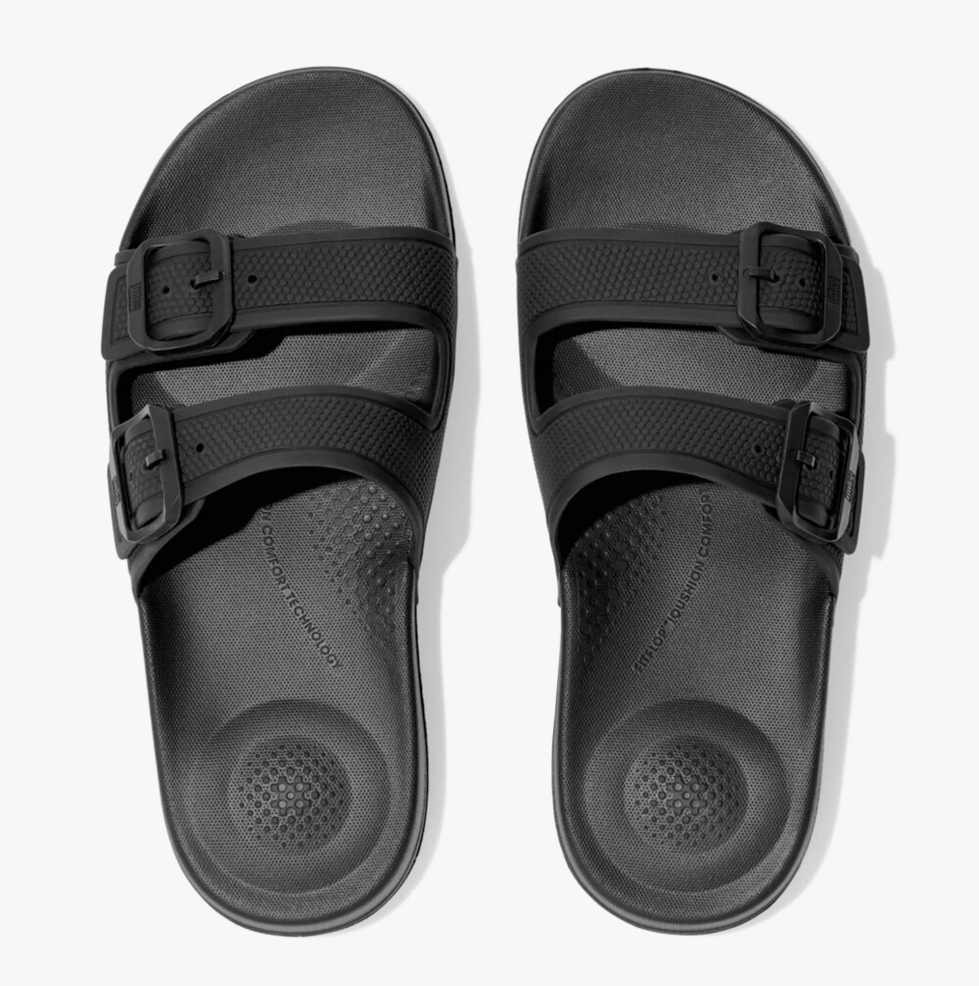 FitFlop FD2-090 IQUSHION TWO-BAR BUCKLE Womens Slides All Black sold by Shuperb product image thumbnail 3