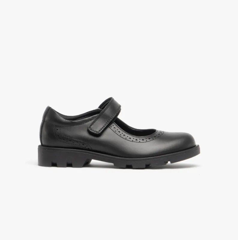 Roamers SABINA Girls Leather Touch Fasten Mary Jane Shoes Black sold by Shuperb