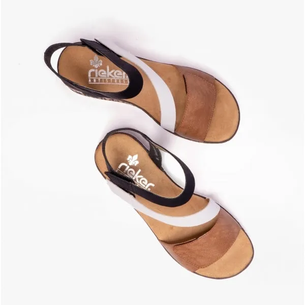 V3670-64 Ladies Strappy Sandals Beige Multi sold by Shuperb product image thumbnail 4