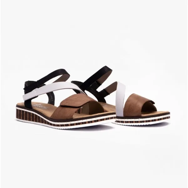 V3670-64 Ladies Strappy Sandals Beige Multi sold by Shuperb product image thumbnail 2