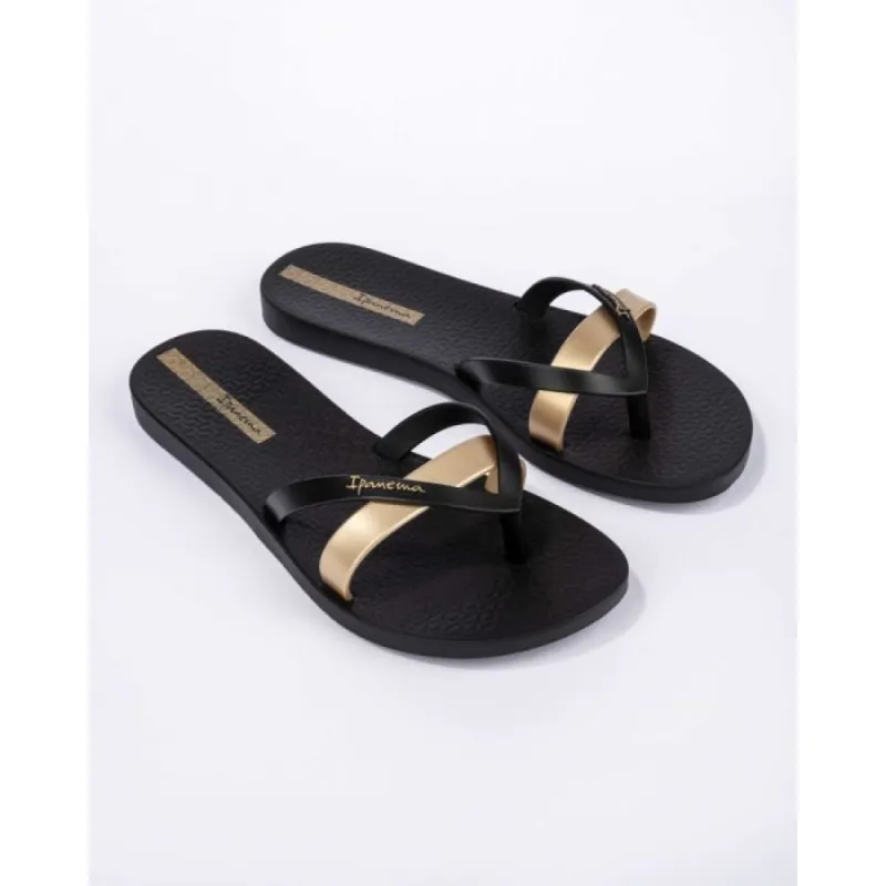 KIREI 21 Womens Flip Flops Black Gold sold by Shuperb