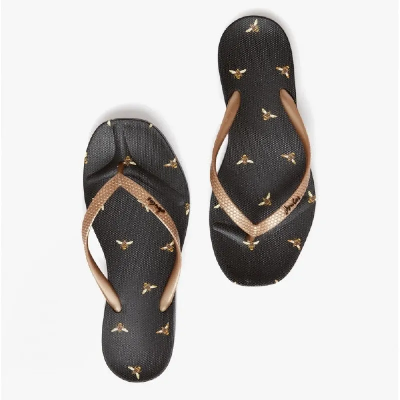SUNVALE Ladies Flip-Flops Black Bee made by Joules