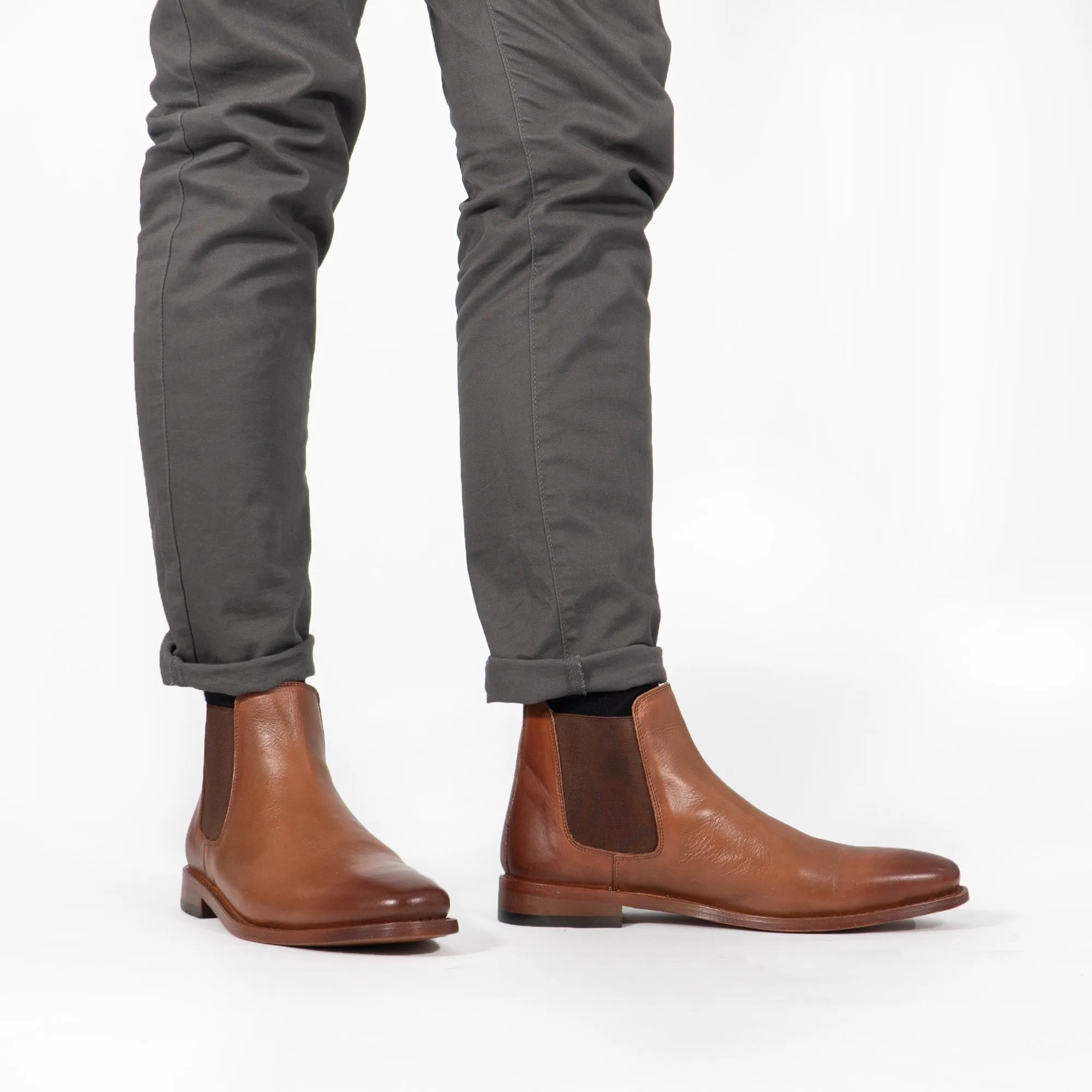 Kensington TED Mens Leather Chelsea Boots Tan sold by Shuperb