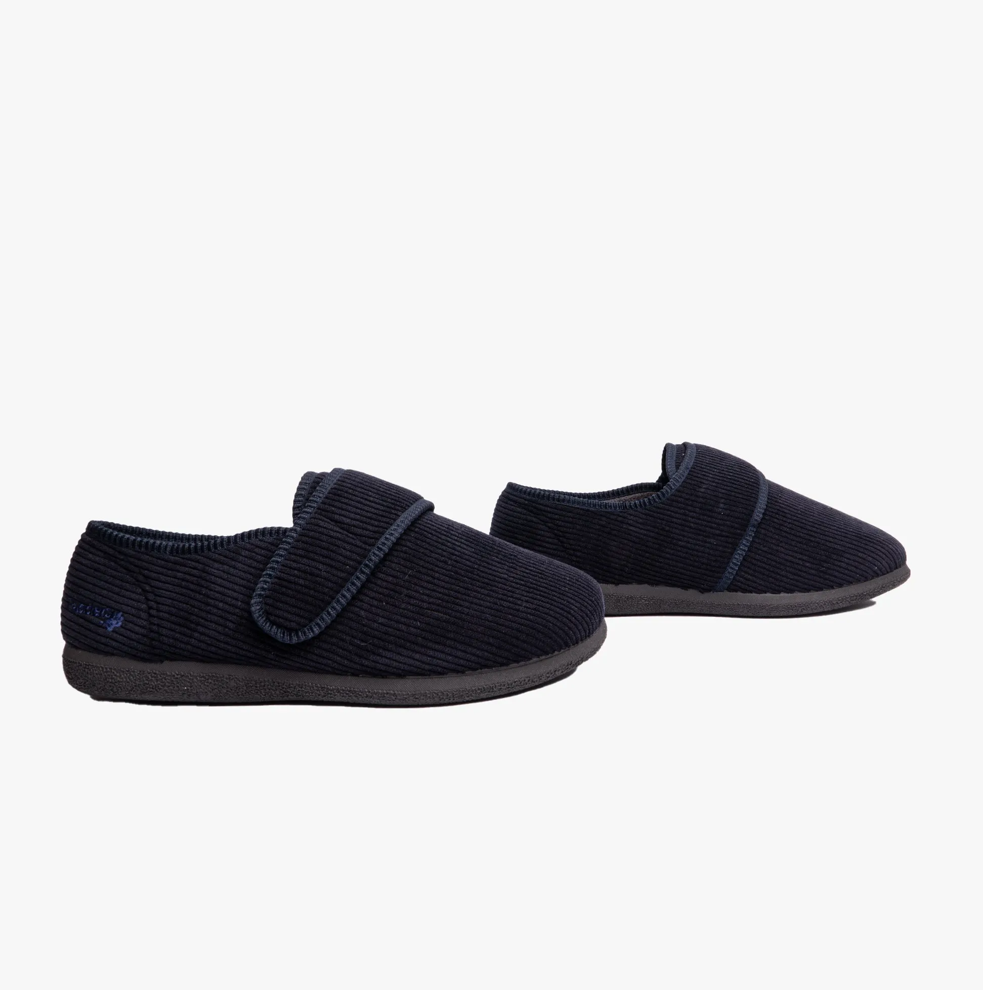 Padders OLIVER Mens Super Wide Touch Fasten Full Slippers Navy sold by Shuperb product image thumbnail 2