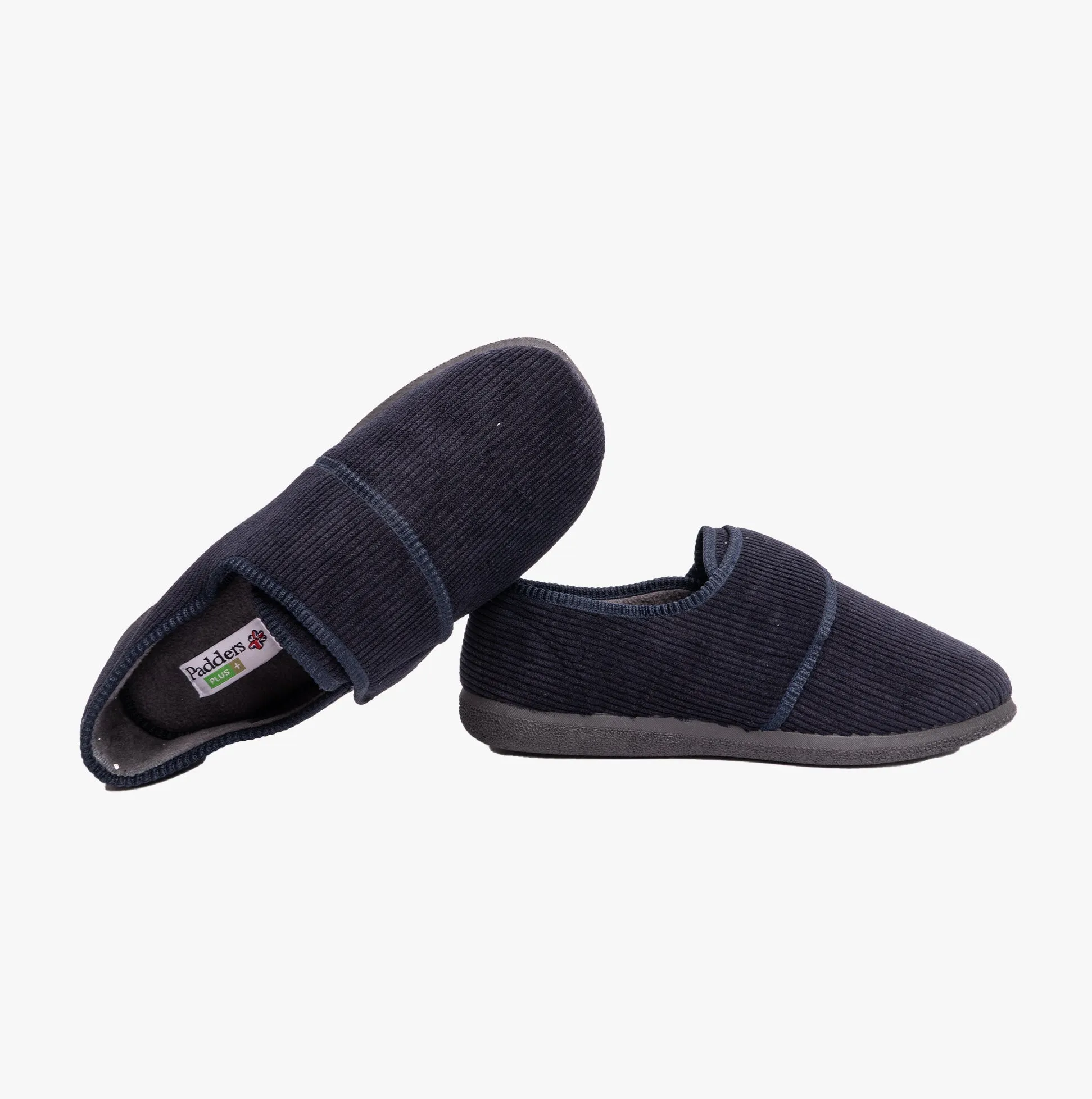 Padders OLIVER Mens Super Wide Touch Fasten Full Slippers Navy sold by Shuperb product image thumbnail 3