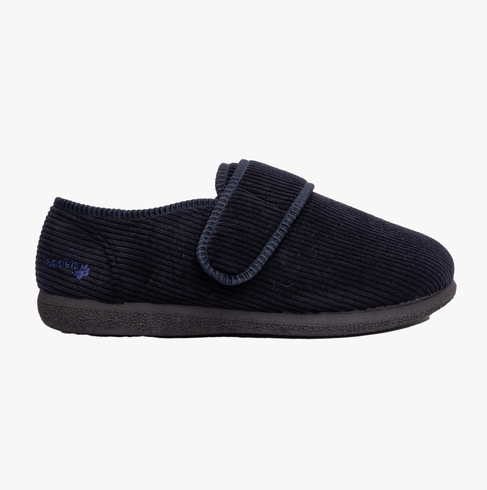 Padders OLIVER Mens Super Wide Touch Fasten Full Slippers Navy sold by Shuperb