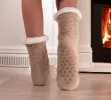 HOS Comfort MELLOW Womens Slipper Socks Beige sold by Shuperb