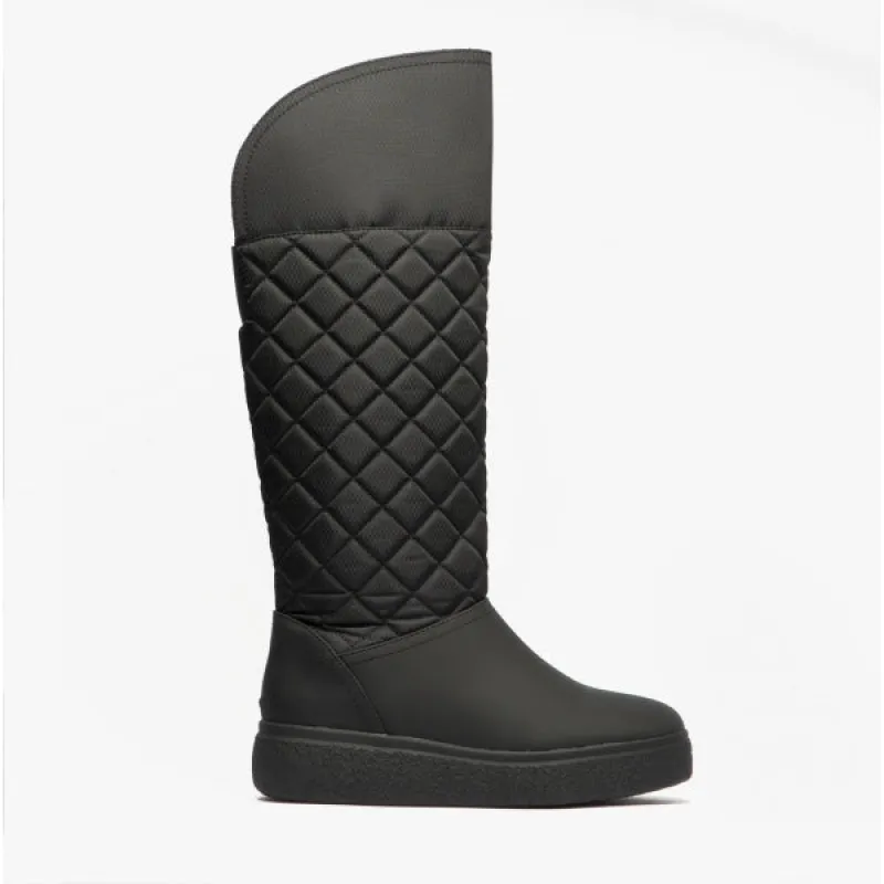 ARCHIE Ladies Quilted Roll-Down Boots Black made by Rocket Dog