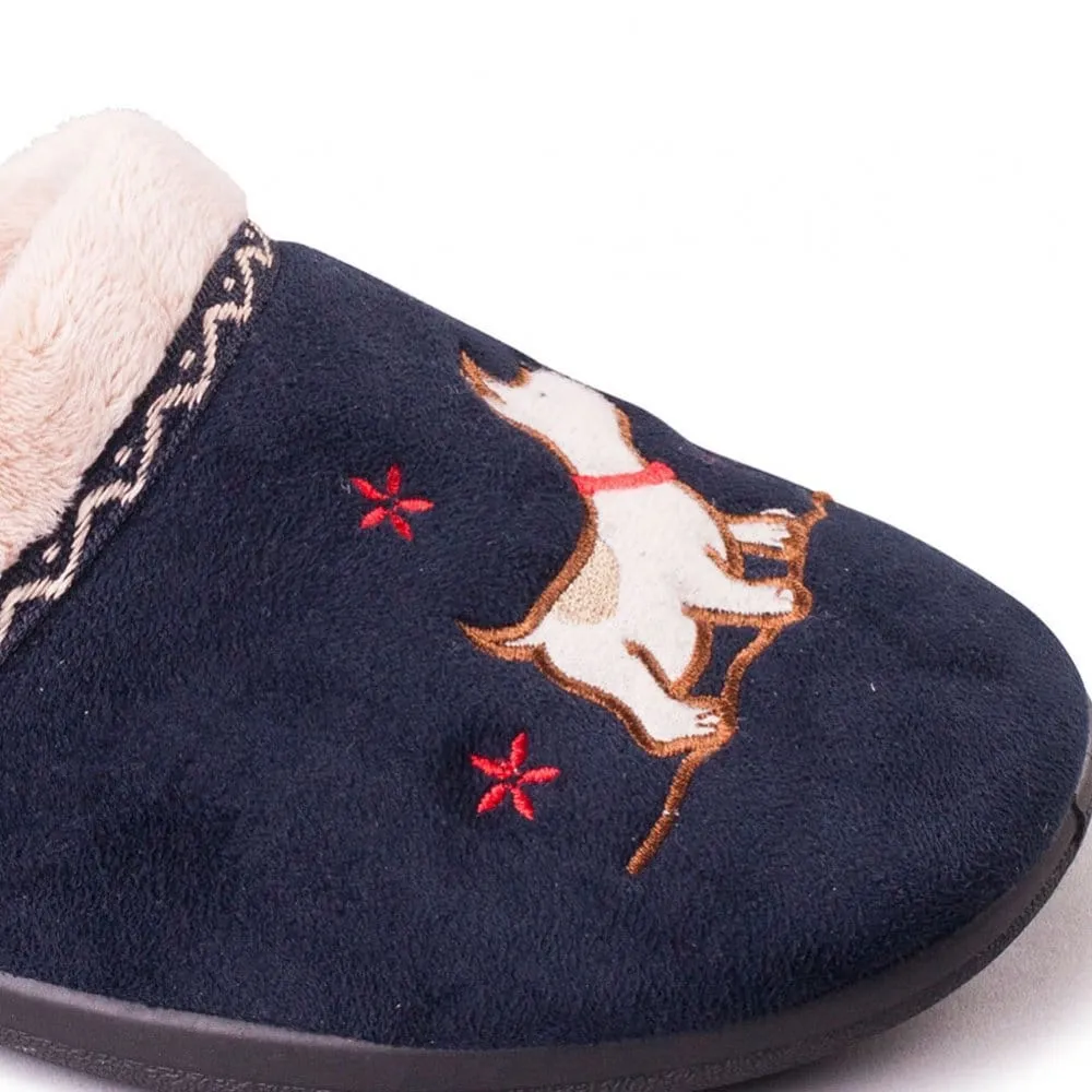 Padders SCOTTY Womens (2E Fit) Mule Slippers Navy sold by Shuperb product image thumbnail 5