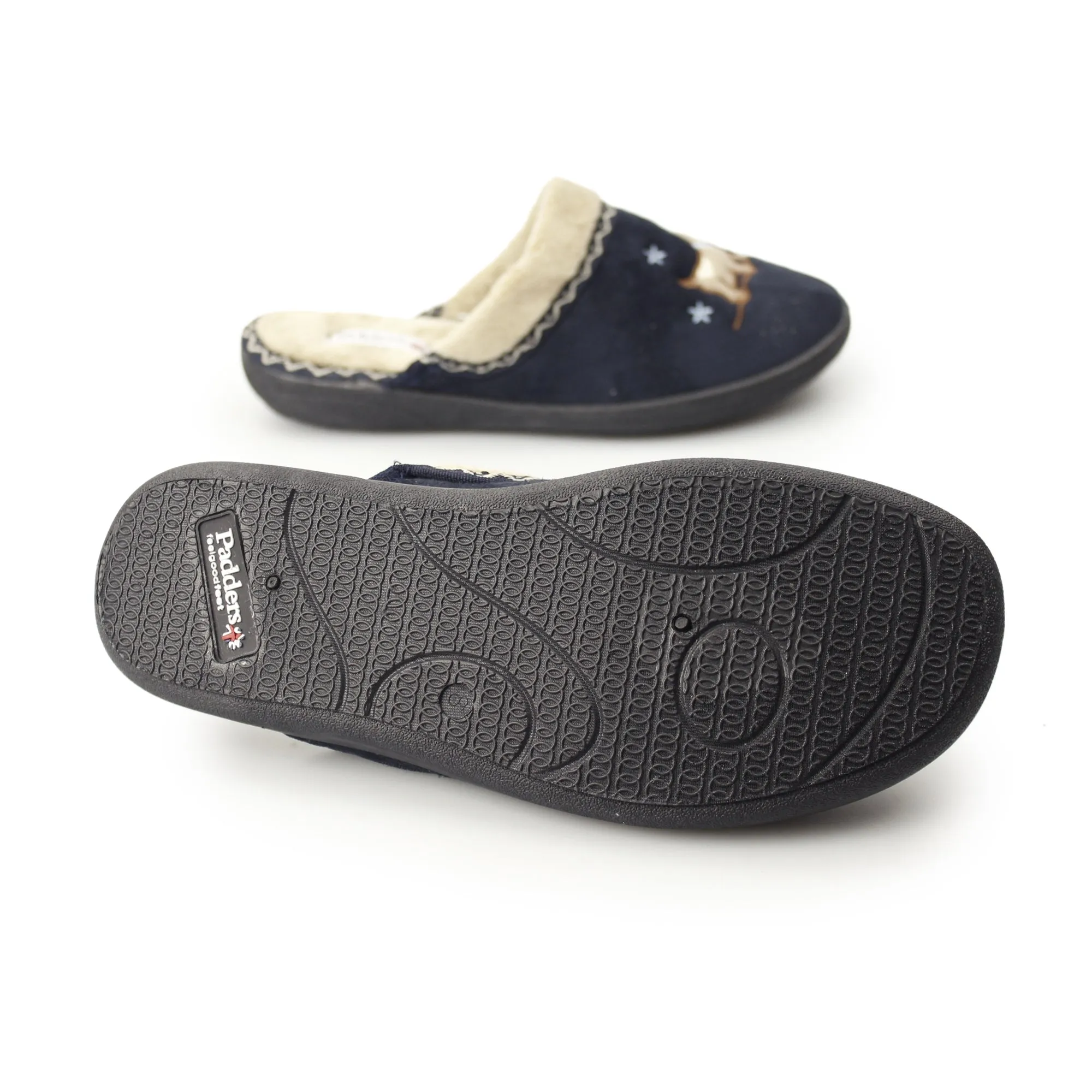 Padders SCOTTY Womens (2E Fit) Mule Slippers Navy sold by Shuperb product image thumbnail 3