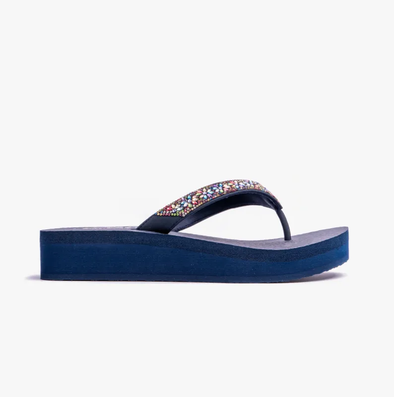 VINYASA - WILD DAISIES Womens Sandals Navy/Multi sold by Shuperb