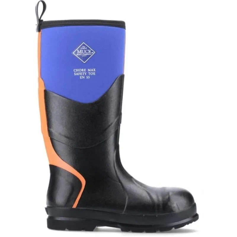 Muck Boots CHORE MAX S5 Unisex Rubber Wellington Boots Blue/Orange sold by Shuperb
