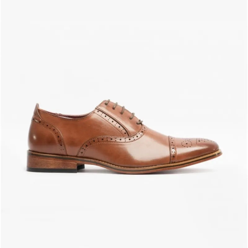 FRANCIS Mens Oxford Lace Up Shoes Brown made by Shuperb