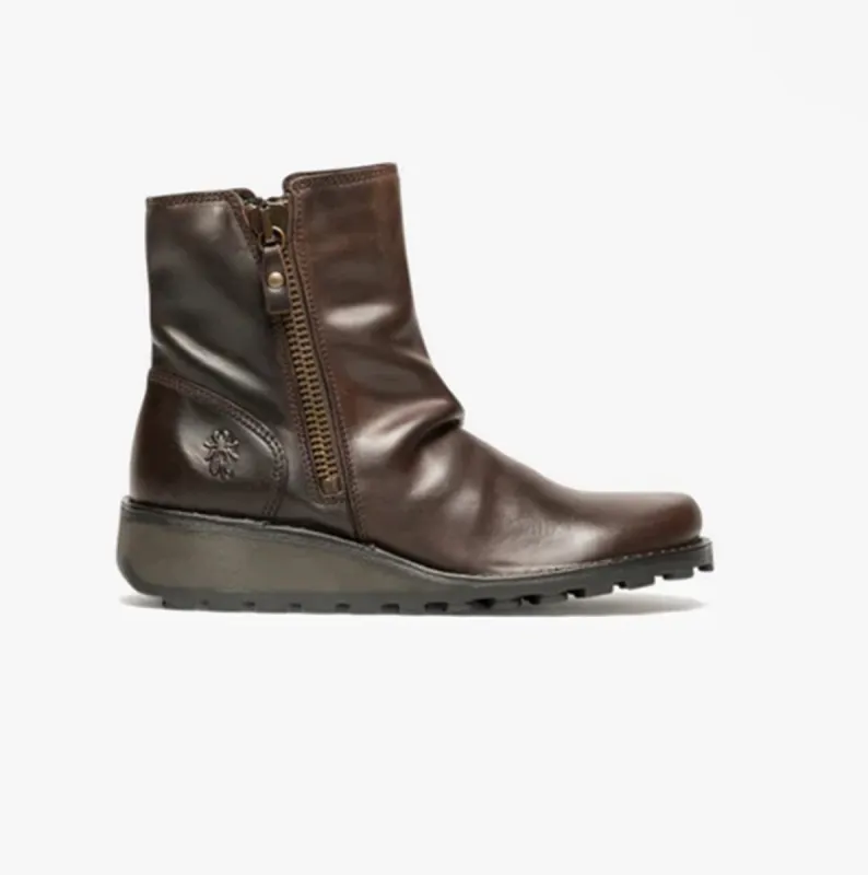 Fly London MON944FLY Womens Ankle Boots Dark Brown sold by Shuperb