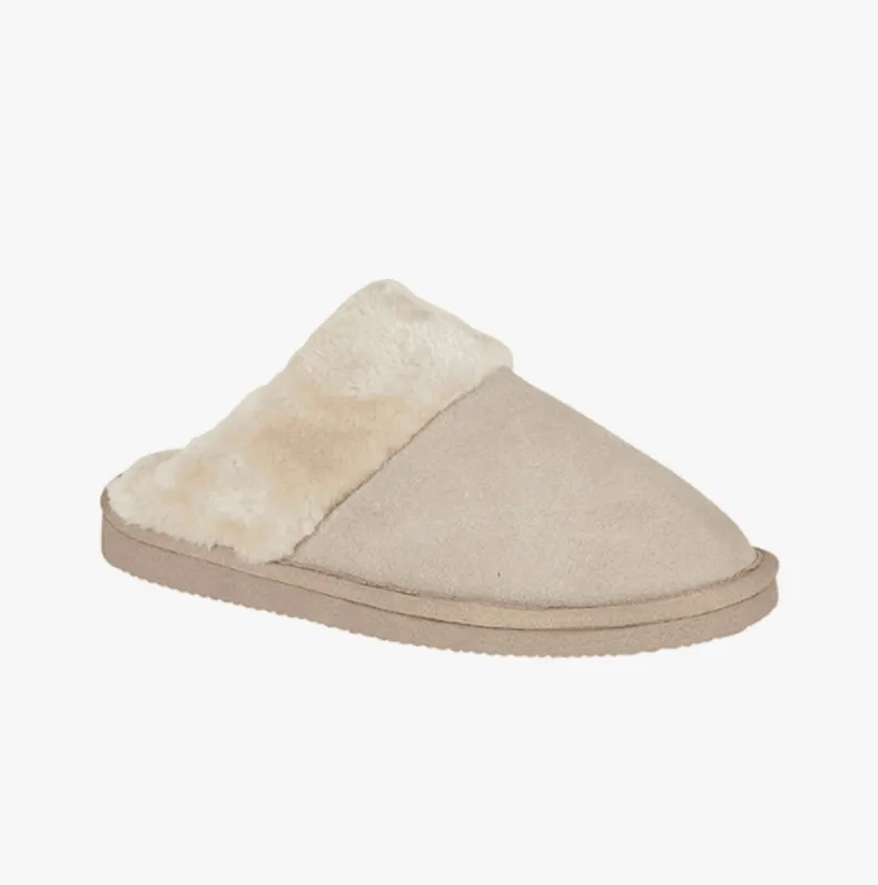 Mokkers KELSEI Womens Suede Mule Slippers Stone sold by Shuperb