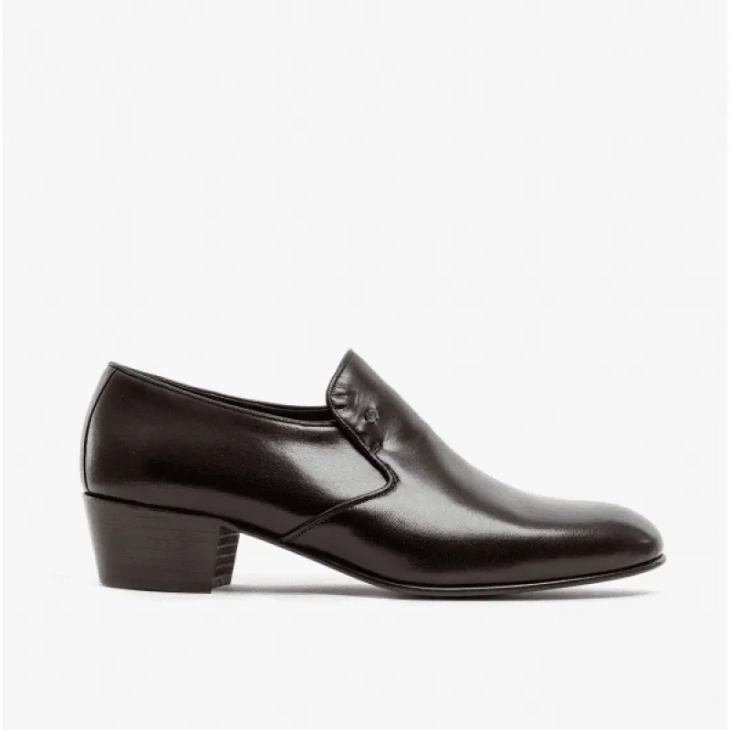 Club Cubano BILBAO Mens Soft Leather Plain Cuban Heel Shoes Dark Brown sold by Shuperb