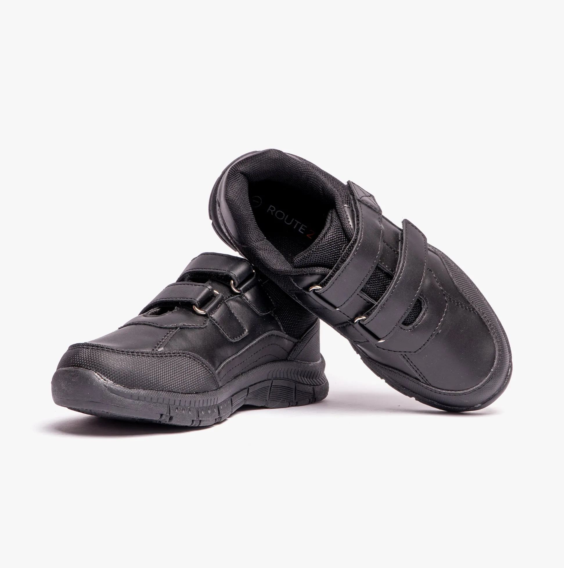 Route 21 B821A Boys Touch Fasten Coated Leather School Shoes Black sold by Shuperb product image thumbnail 4