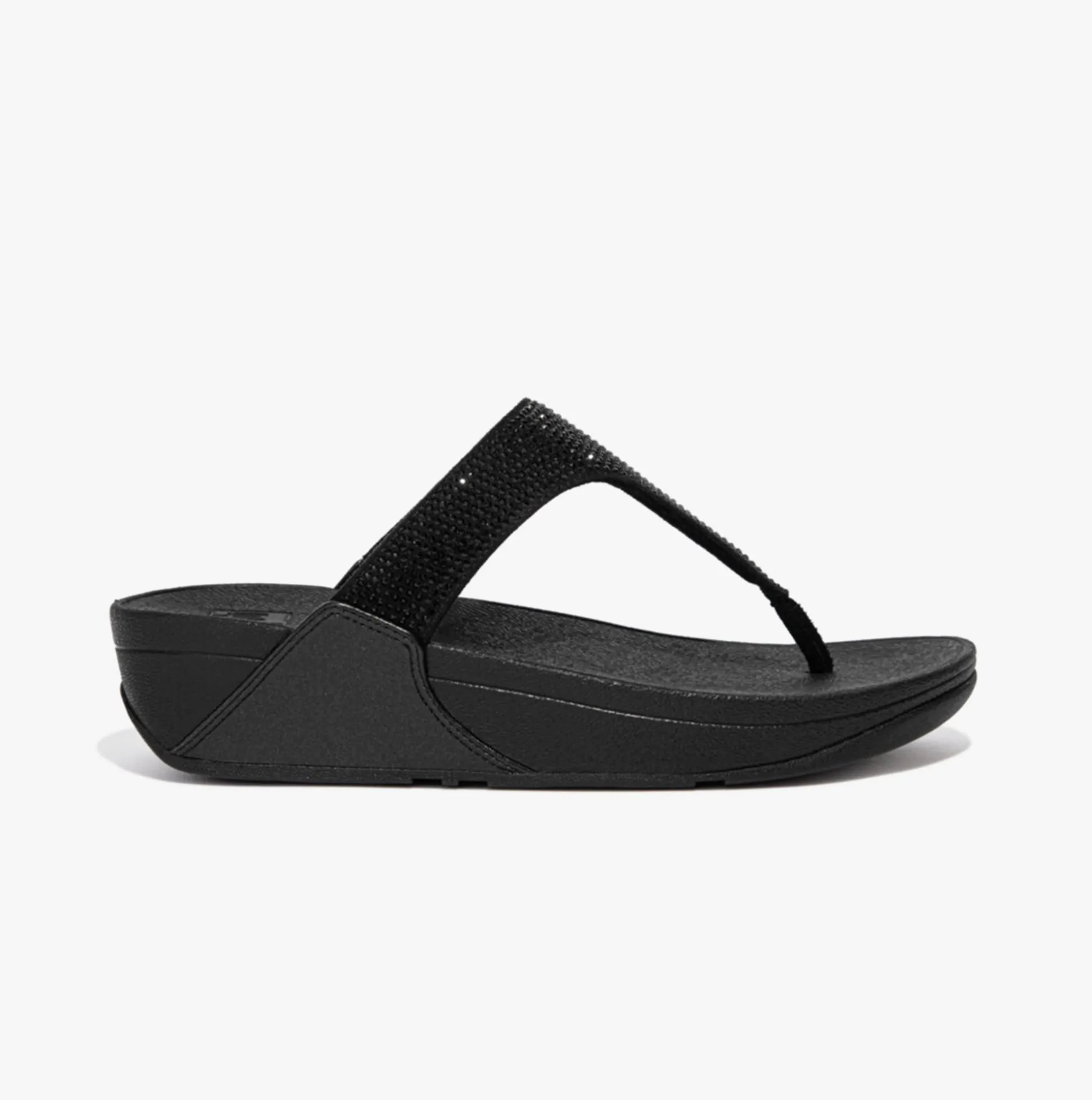 FitFlop LULU CRYSTAL Womens Toe Post All Black sold by Shuperb