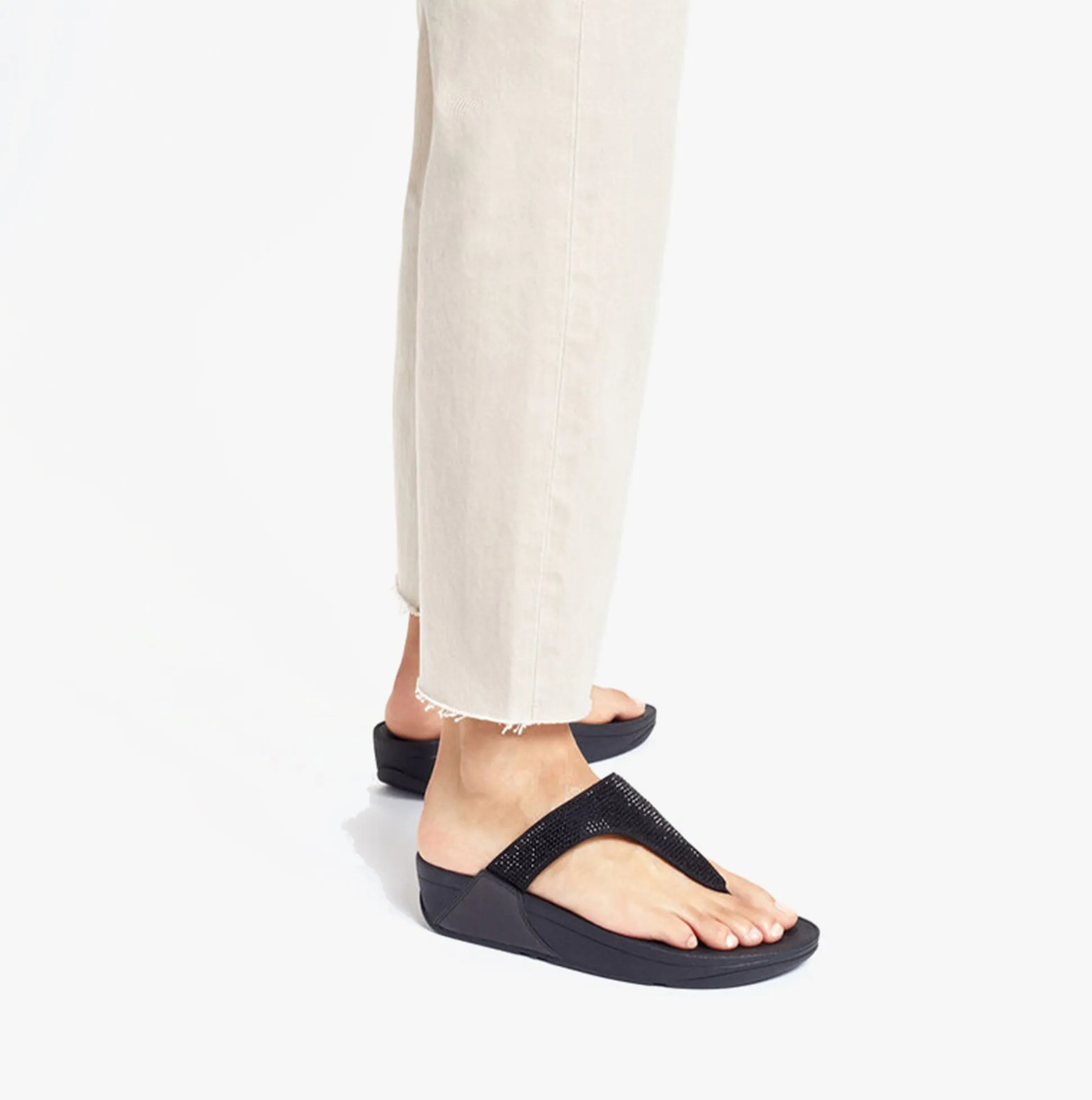 FitFlop LULU CRYSTAL Womens Toe Post All Black sold by Shuperb product image thumbnail 2