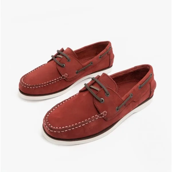 HENRY Mens Leather Boat Shoes Red sold by Shuperb product image thumbnail 2