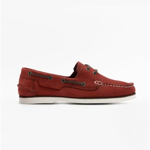 HENRY Mens Leather Boat Shoes Red sold by Shuperb