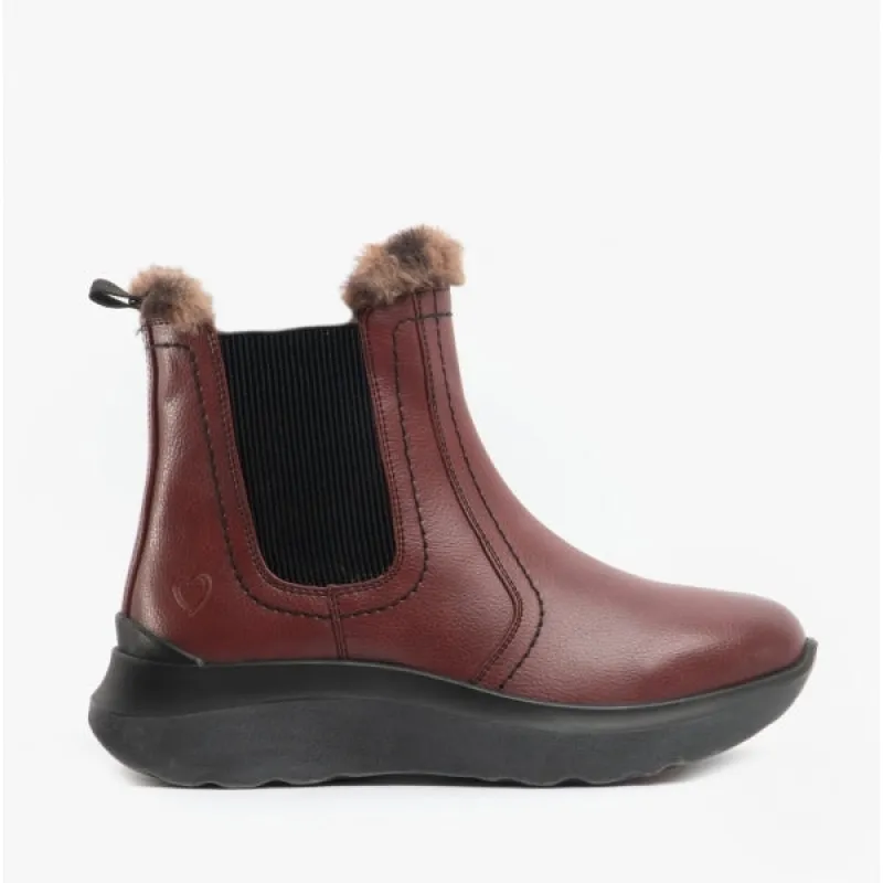 Heavenly Feet KINDRED Womens Chelsea Boots Wine sold by Shuperb