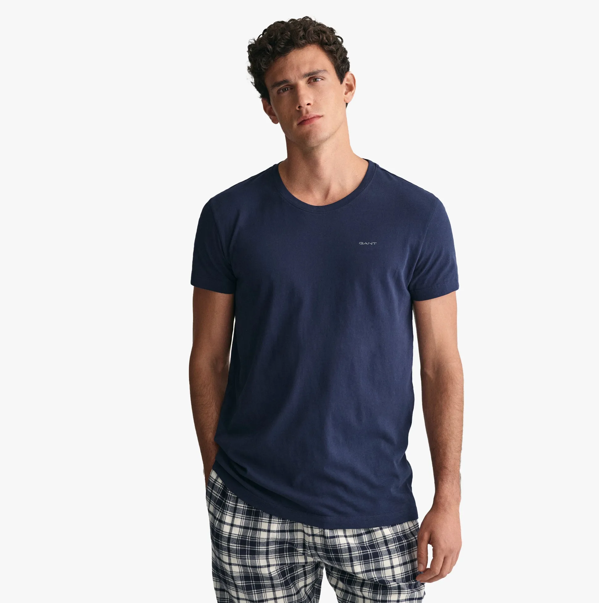Mens C-Neck T-Shirt 2-Pack Navy/White sold by Shuperb product image thumbnail 3
