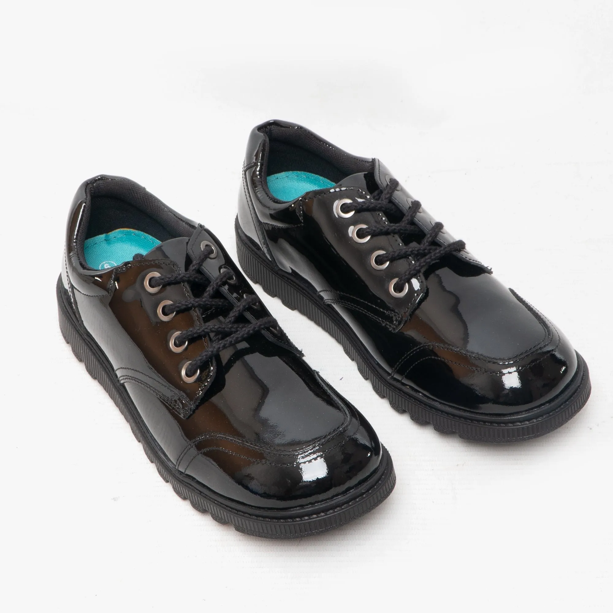 KIERA JNR Girls Leather Lace Up Shoes Patent Black sold by Shuperb product image thumbnail 2