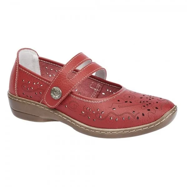 Boulevard CHARLOTTE Womens Leather Mary Jane Shoes Red sold by Shuperb