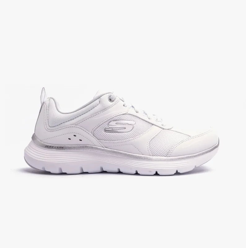 Skechers 150202/WSL FLEX APPEAL 5.0 - FRESH TOUCH Womens Trainers White/Silver sold by Shuperb