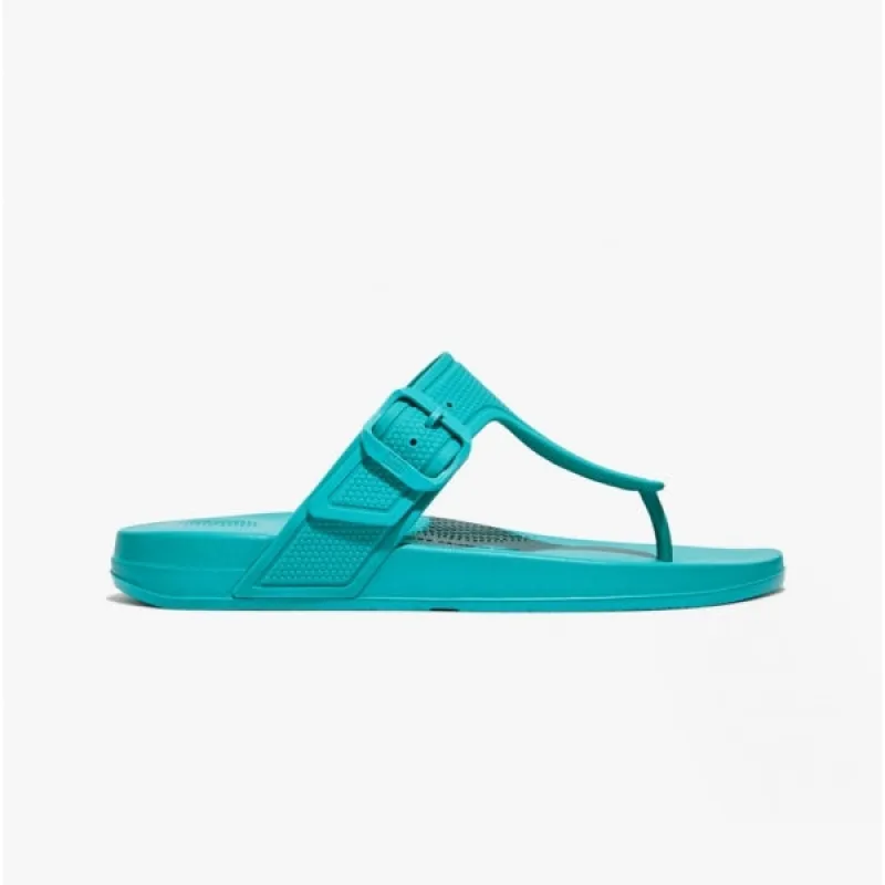 iQUSHION ADJUSTABLE Ladies Buckle Flip-Flops Tahiti Blue sold by Shuperb