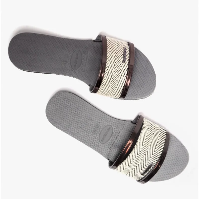 Havaianas HAV YOU TRANCOSO PREMIUM City Womens Sliders Sand Grey sold by Shuperb