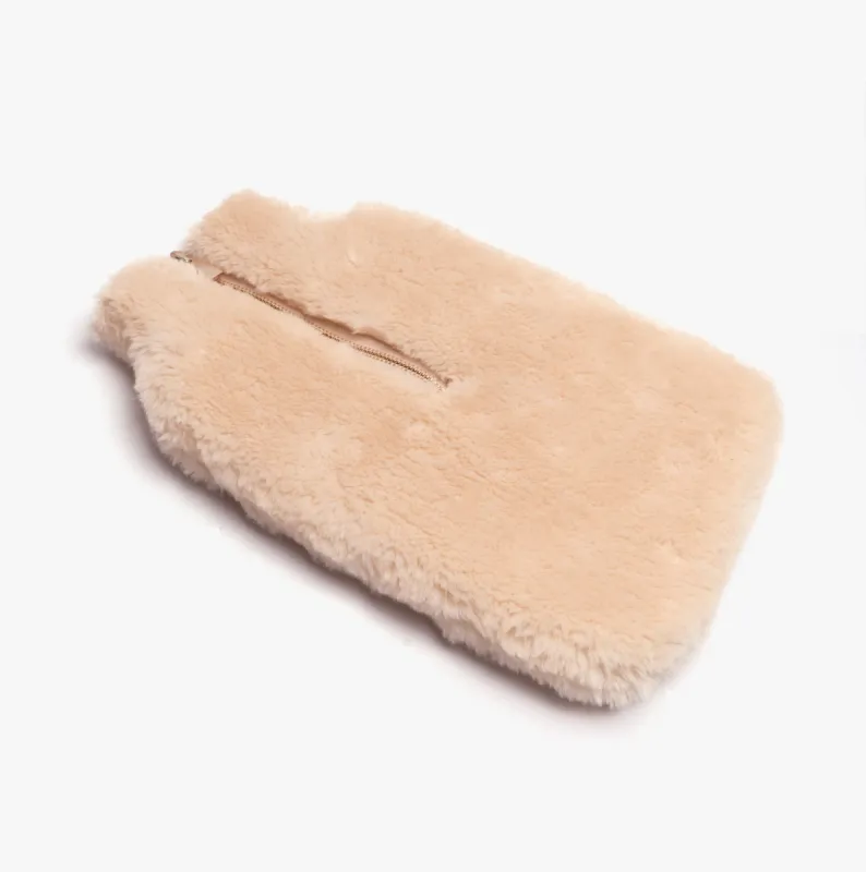 House of Slippers CLARA Faux Fur Hot Water Bottle Cover Cream sold by Shuperb
