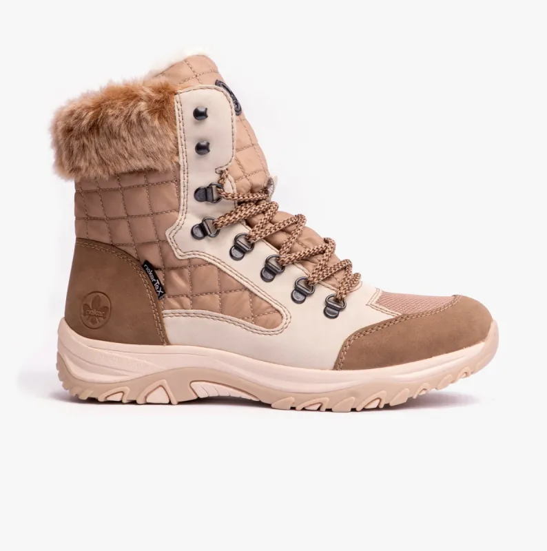 Rieker M9644-60 Womens Boots Beige made by Rieker