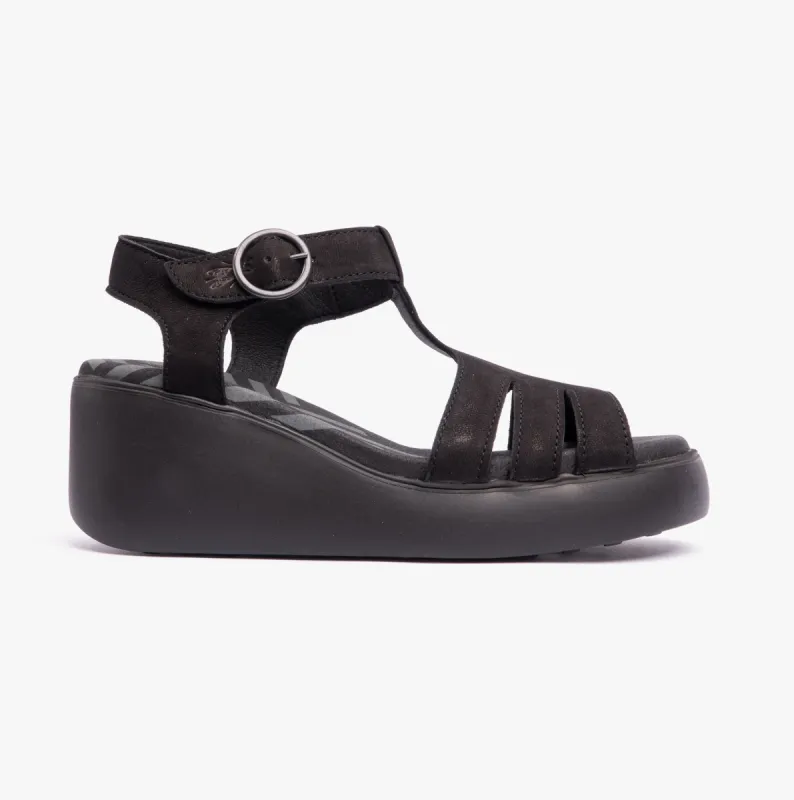 Fly London DUMA955FLY Womens Sandals Black sold by Shuperb