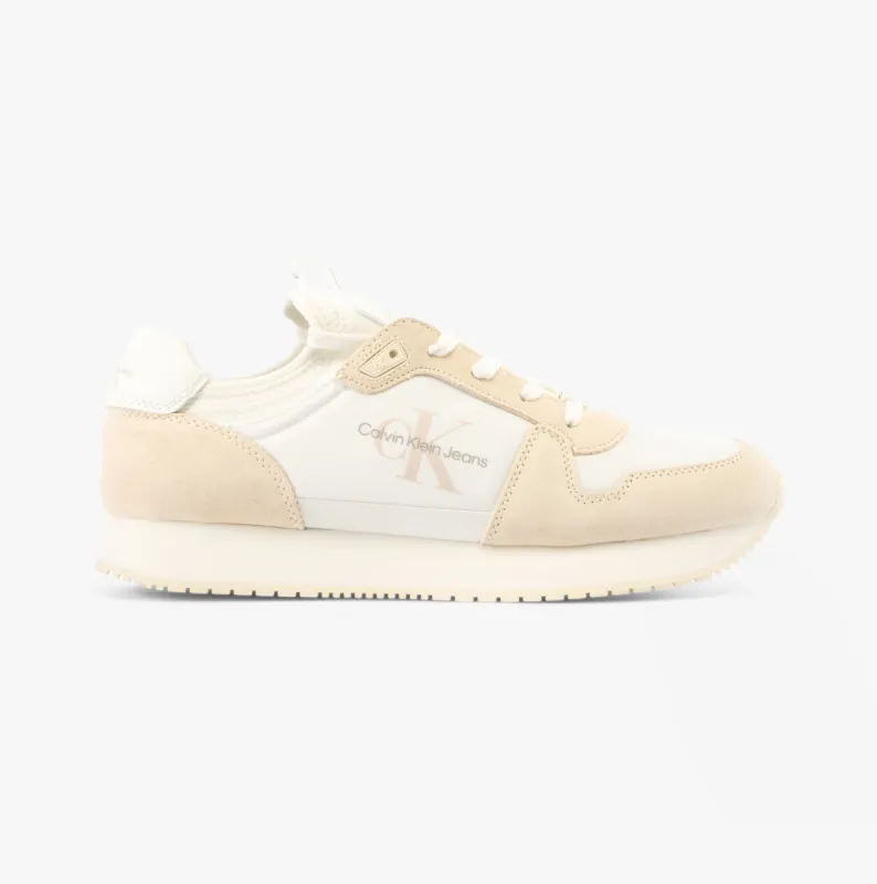 Calvin Klein RUNNER SO LACEUP Mens Trainers Bright White/Eggshell sold by Shuperb