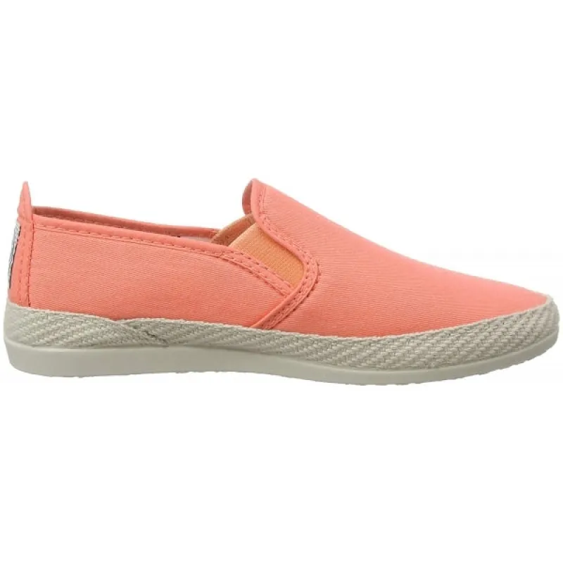 ORLA ESPADRILLE Ladies Canvas Slip On Plimsolls Coral made by Shuperb